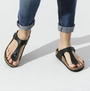 Black Leather Birkenstock Giza Sandals - Eu Sz 41 